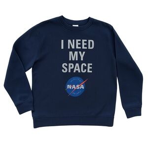 League Kids NASA “I Need My Space” Navy Crewneck Sweatshirt Youth XL 14-16